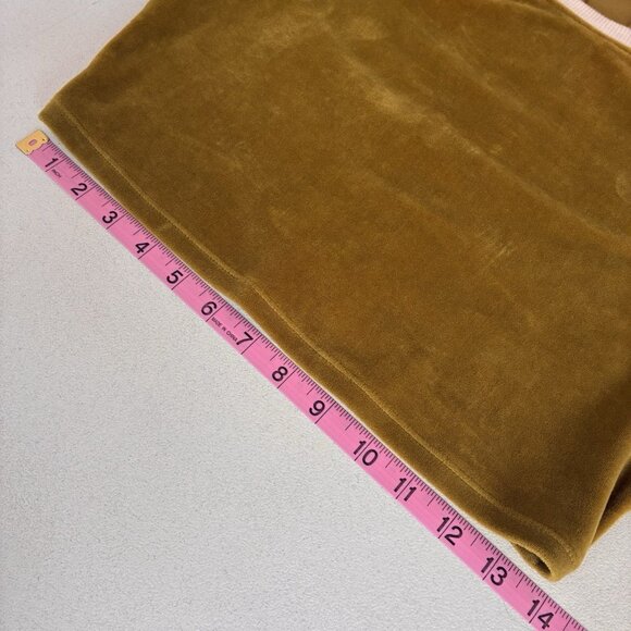 Urban‎ Outfitters Velour Crop Top Women’s Medium Gold Brown Back Stripe Detail - Picture 8 of 8